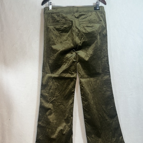 Paige Clean Front Leenah Trousers Flare Corduroy Pants Brushed Dark Olive 29 - Picture 4 of 15
